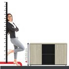 Armário Credenza 2 Portas Pivotante Preto/nogueira