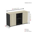 Armário Credenza 2 Portas Pivotante Preto/nogueira