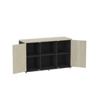 Armário Credenza 2 Portas Pivotante Preto/nogueira