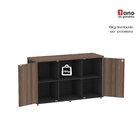 Armário Credenza 2 Portas Pivotante Preto/walnut