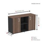 Armário Credenza 2 Portas Pivotante Preto/walnut