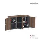Armário Credenza 3 Portas Pivotante Walnut/grafito