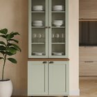 Armário Cristaleira Com 2 Portas De Vidro E Balcão Com 2 Port