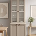 Armário Cristaleira Com 2 Portas De Vidro E Balcão Com 2 Port