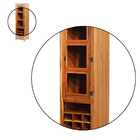 Armário Cristaleira Com Adega Madeira Maciça Natural