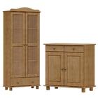 Armario Cristaleira E Balcao 2 Portas Madeira Maciça Milani S