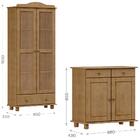 Armario Cristaleira E Balcao 2 Portas Madeira Maciça Milani S