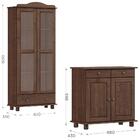 Armario Cristaleira E Balcao 2 Portas Madeira Maciça Milani S