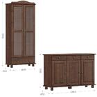 Armario Cristaleira E Balcao 3 Portas Madeira Maciça Milani S