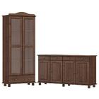 Armario Cristaleira E Balcao 4 Portas Madeira Maciça Milani S