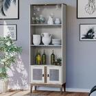 Armário Cristaleira Multiuso Com Vidro 4 Portas Mb 1005 Trama