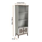 Armário Cristaleira Multiuso Com Vidro 4 Portas Mb 1005 Trama