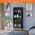 Armário Cristaleira Multiuso Com Vidro 4 Portas Mb 1005 Trama