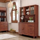 Armário Cristaleira Para Cozinha Linha Bronze Imbuia 04 Porta