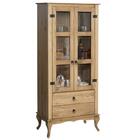 Armário Cristaleira Para Sala De Jantar Madeira Maciça 2 Port