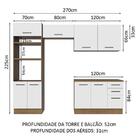 Armário De  Cozinha Completa 270cm Rustic/branco Agata Madesa