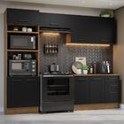 Armário De  Cozinha Completa 270cm Rustic/preto Agata Madesa