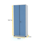 Armário De Aço 192x80x40 Pandin Ap409sl - Cinza/azul Dalí