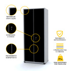 Armário De Aço 192x80x40 Pandin Ap409sl - Cinza/preto