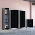 Armário De Aço 192x80x40 Pandin Ap409sl - Cinza/preto