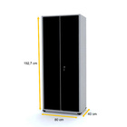 Armário De Aço 192x80x40 Pandin Ap409sl - Cinza/preto