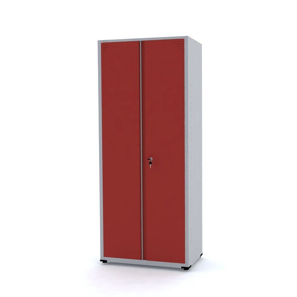 Armário De Aço 192x80x40 Pandin Ap409sl - Cinza/vermelho