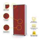 Armário De Aço 192x80x40 Pandin Ap409sl - Cinza/vermelho