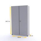 Armário De Aço 200x118x40 Pandin Ap403m - Cinza