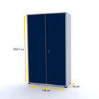 Armário De Aço 200x118x40 Pandin Ap403m - Cinza/azul Del Rey
