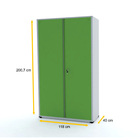 Armário De Aço 200x118x40 Pandin Ap403m - Cinza/verde