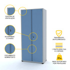 Armário De Aço 200x90x40 Pandin Ap402sl - Cinza/azul Dalí