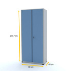 Armário De Aço 200x90x40 Pandin Ap402sl - Cinza/azul Dalí