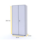 Armário De Aço 200x90x40 Pandin Ap402sl - Cinza/branco