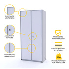 Armário De Aço 200x90x40 Pandin Ap402sl - Cinza/branco