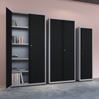 Armário De Aço 200x90x40 Pandin Ap402sl - Cinza/preto