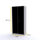 Armário De Aço 200x90x40 Pandin Ap402sl - Cinza/preto