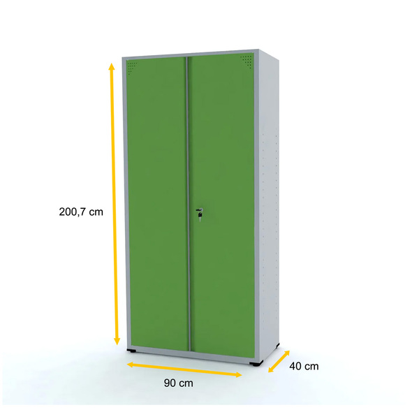 Armário De Aço 200x90x40 Pandin Ap402sl - Cinza/verde | Leroy Merlin