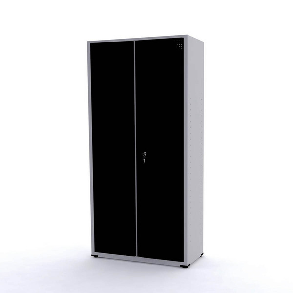 Armário De Aço 2 Portas 162x75x40 Pandin Ap408sl - Cinza/preto