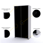 Armário De Aço 2 Portas 162x75x40 Pandin Ap408sl - Cinza/preto