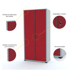 Armário De Aço 2 Portas 162x75x40 Pandin Ap408sl - Cinza/verm