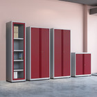 Armário De Aço 2 Portas 162x75x40 Pandin Ap408sl - Cinza/verm