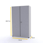 Armário De Aço 2 Portas 200x118x40 Pandin Ap403sl - Cinza