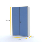 Armário De Aço 2 Portas 200x118x40 Pandin Ap403sl - Cinza/azu