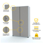 Armário De Aço 2 Portas 200x118x40 Pandin Ap403sl - Cinza/bege