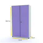 Armário De Aço 2 Portas 200x118x40 Pandin Ap403sl - Cinza/lil