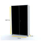 Armário De Aço 2 Portas 200x118x40 Pandin Ap403sl - Cinza/pre