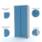 Armário De Aço 2 Portas 200x90x40 Pandin Ap402m - Cinza/azul