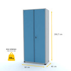 Armário De Aço 2 Portas 200x90x40 Pandin Ap402m - Cinza/azul