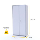 Armário De Aço 2 Portas 200x90x40 Pandin Ap402m - Cinza/branco