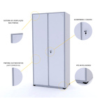 Armário De Aço 2 Portas 200x90x40 Pandin Ap402m - Cinza/branco